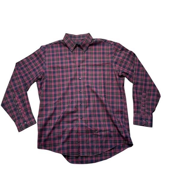 Jos. A. Bank Tailored Fit Tartan Plaid Shirt Long Sleeve Button Down Men's Large - Picture 1 of 8